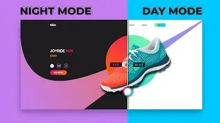 Drag to switch between Day and Night Mode | Website Design Tutorial. Part 01
