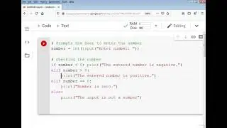 Program to check whether a number is positive or negative or zero in python