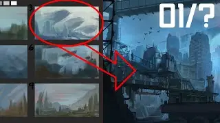 Rough Thumbnails Hard Scifi Cityscape Digital Environmental Design Concept Art Clip Studio Paint 1/?