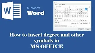 How to insert degree and other special symbols in ms word