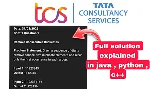 TCS NQT CODING QUESTION 2025 - 31 MARCH SHIFT