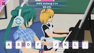 Playing Bach on piano (Shoujo City 0.9.4)