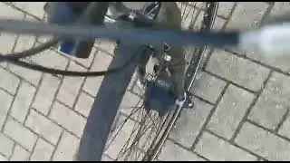 The characteristic sound produced by a hub motor powered by a malfunctioning sensorless controller.