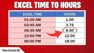 Convert Excel Time to Hours