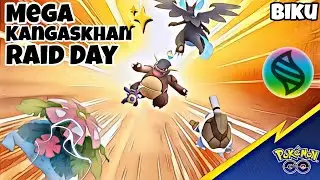 Kangaskhan Mega Raid Moment in Pokémon GO | 5 Free Pass = Shiny✨??? | BIKU
