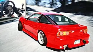 DRIFTING Nissan 180sx | Snow Drift | Assetto Corsa ( Steering Wheel ) Gameplay