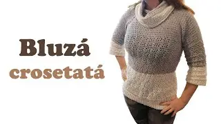 Bluza crosetata cu maneci 3/4