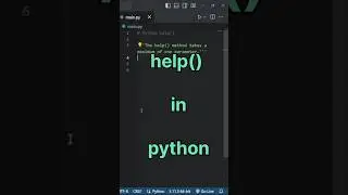 Very Useful help function in python #python #programming #coding