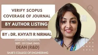 Verify Scopus Coverage: Author Listing