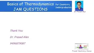 Thermodynamics Questions for JAM Chemistry