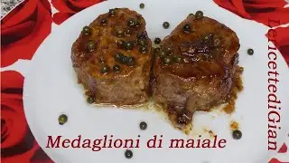 Medaglioni di filetto di maiale al pepe verde