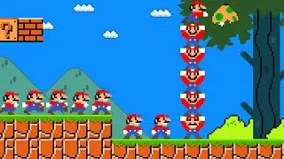 King Rabbit: Super Mario Bros. but 1-UP Mushroom Make Mario Clone!