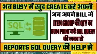 #01|Scope of SQL Query In Busy |Now Create New Reports In Busy With SQL Query| Customization IN Busy