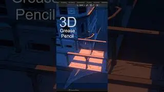 Stylized City Bridge - Grease Pencil Art Process