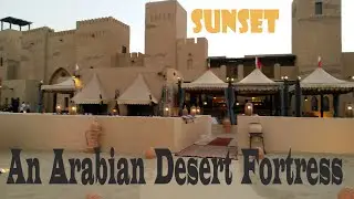 UAE Dubai. Sunset in desert. SAHARA - An Arabian Fortress Desert Experience