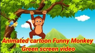 #animatedcartoon Monkey #funny #green screen video #माकड #बंदर #animation #chromakey #kidsvideo