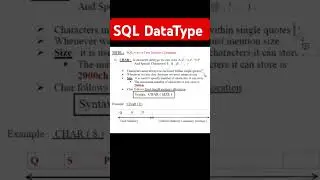 SQL datatypes #sqldatabase #datatypes #dbms #rdbms #2024 #char#varchar