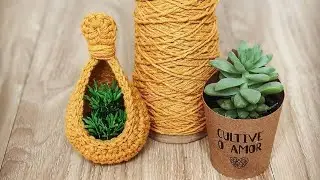 How to Make a Crochet Nest or Basket for Succulent Plants - Crochet Tutorial - Step by Step