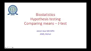 Biostatistics - Hypothesis testing - Compare Means
