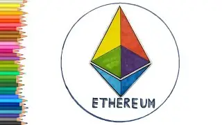 Как нарисовать символ / значок Криптовалюты Ethereum ETH ( Эфириум ) легкие рисунки для срисовки