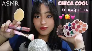 ASMR roleplay la popular del colegio te maquilla 💄😊📚