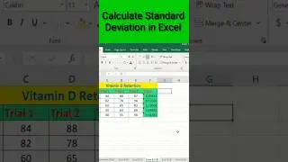 How to calculate standard deviation in Excel 