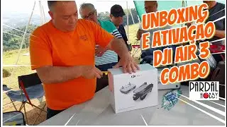 AIR3 UNBOXING - Abrindo, ativando e testando,  1° voo com DRONE DJI AIR 3 + rádio N2 - PARDAL HOBBY!