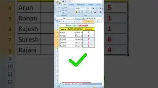 Excel Formula to Extract Month from Date | Month Formula in Excel | 
