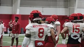 Video from Arkansas' ninth spring practice (April 4)