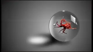 How to make a glass sphere with an octopus inside Gimp. Gimp tutorial