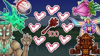 Terraria 1.4.2.3 - 100 Sanguine Bats vs ALL Bosses (Master Mode)