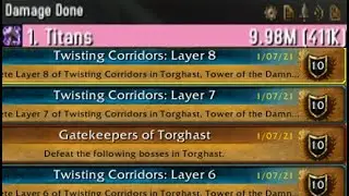 Torghast Twisting Corridors - Day 1 Ret Pally SOLO - Layer 8 Floors 16-18