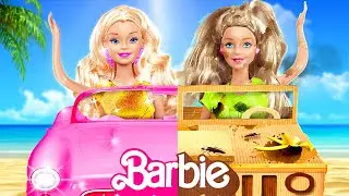 Rich Barbie vs. Poor Barbie Cardboard Crafts 💗 Extreme Beauty Doll Makeover by 123 GO!