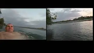 купание   в речке с экшн камерой