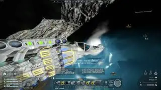 Space Engineers casually mining ice with my custom build ship