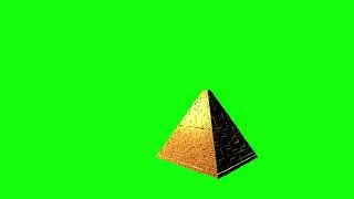 3D Pyramid with fly by aircraft helicopter with green screen for projects, 3DS Max Animation