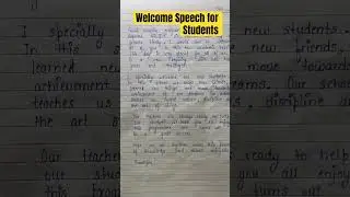 Welcome speech for first day in school | Welcome speech for students 