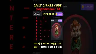 Daily cipher hamster kombat today | 14 September hamster kombat daily cipher combo | 5 million coins