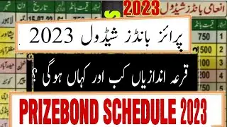 Draw Schedule of Prize Bond 2023