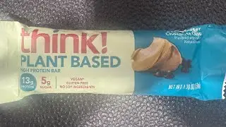 Think Plant Based Protein bar/Peanut butter Chocolate Chip #veganfoodtastetest #thinkproteinbar