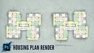 Plan Rendering in Photoshop Tutorial (apartments)