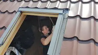 Подведение металлочерепицы к мансардному окну.