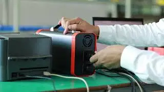 400W portable power station power laptop and barcode printer in warehouse where power outage occur.