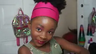 5 Year old does her makeup ( Girls Just wanna have fun )