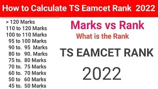 How to calculate TS Eamcet 2022 Rank | TS Eamcet 2022 Marks vs Rank| Eamcet 2022 Rank calculator