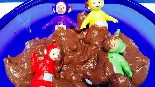 TELETUBBIES TOYS Chocolate Mud Pudding Bath!