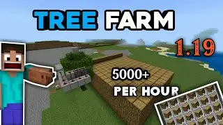 Minecraft Tree farm automatic || Pocket edition || easy tutorial || 1.19 || minecraft tree farm GL