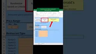 Lifehack: use a spreadsheet to randomly pick a restaurant! #lifehacks #exceltips #excel