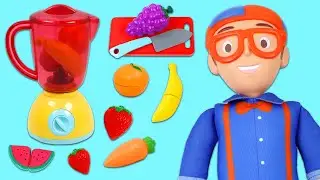 Blippi Makes Fruit Smoothies with Toy Blender!