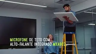 Kit para audioconferências Shure com microfone de teto MXA902 + ANIUSB